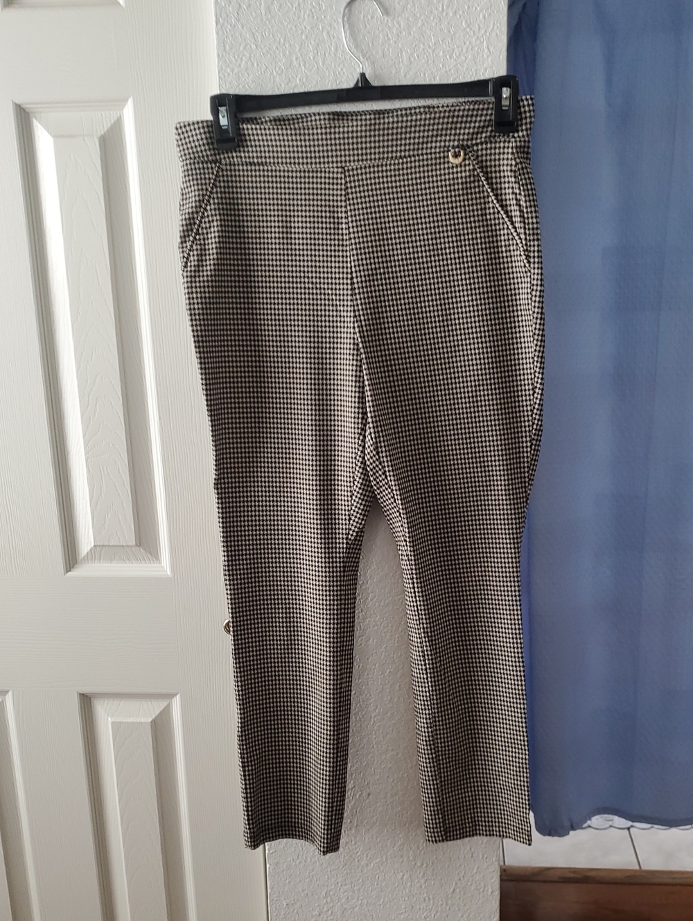 Rafaella Black & White Houndstooth Slim Dress Pants